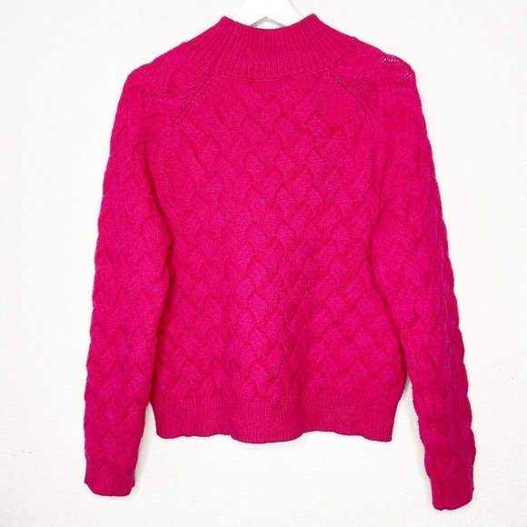 The East Order Basket Weave Fuchsia Pink Sweater - Picture 5 of 6